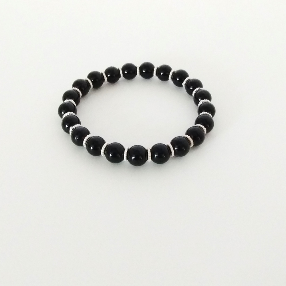 Harmony in Silver Black Onyx Sterling Silver Bracelet. NWOT Handmade
